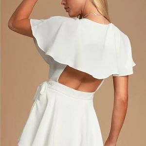 NEVER WORN Lulus White Ruffled Romper for Graduation